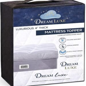 Dream Luxe 4" Thick Luxurious Hotel Quality Mattress Topper Elastic Corner Straps