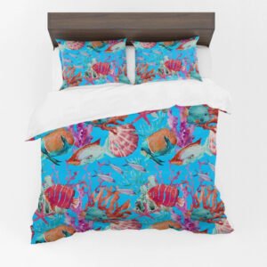 Fish 3D Print Microfiber Bedding Set Decorative Duvet Cover with Pillowcases